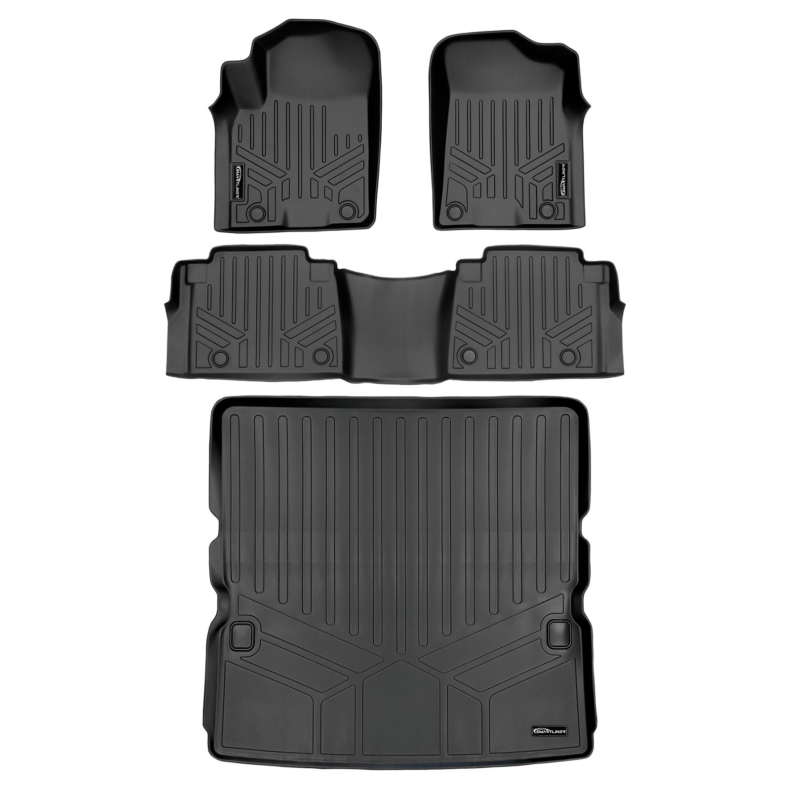 SMARTLINER Custom Fit Floor Liners For 2019-2024 Infiniti QX80/ 2019-2024 Nissan Armada With Bucket Seats & Center Console Only