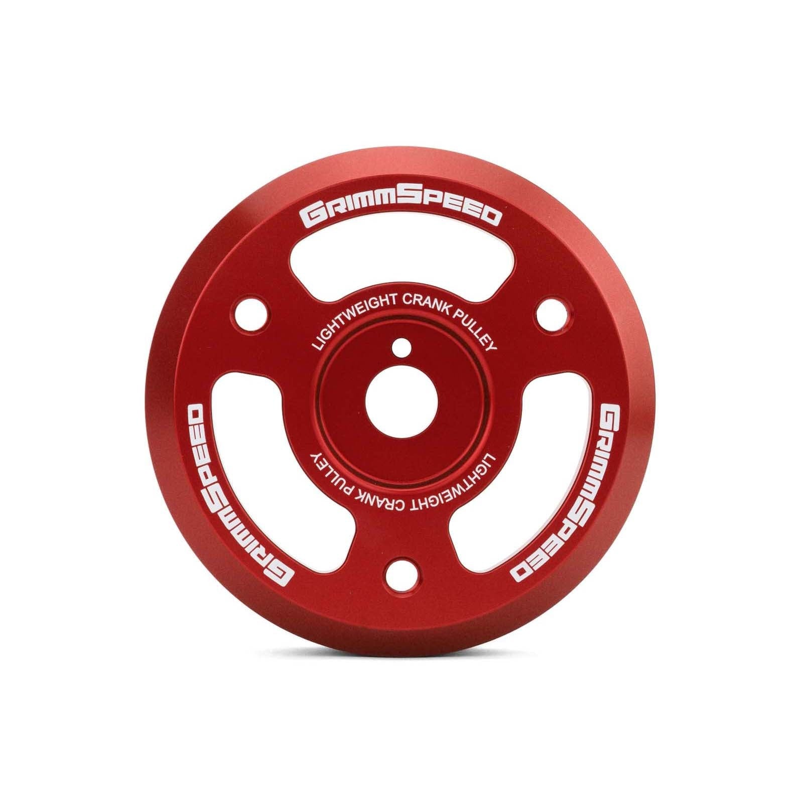 GrimmSpeed Lightweight Crank Pulley Red - Subaru Models (inc. BRZ 2013+ / WRX 2015 - 2018)