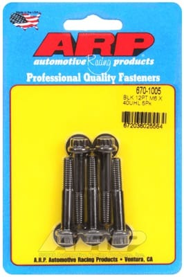 ARP M6 x 1.00 x 40 Black Oxide 12pt Bolts (Set of 5)