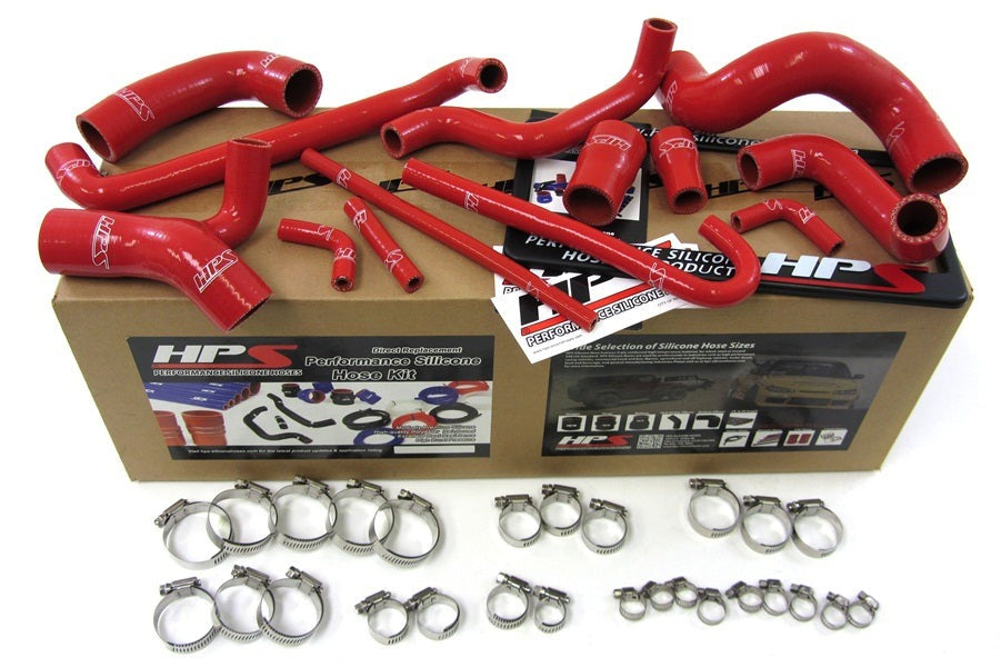 HPS Red Reinforced Silicone Radiator and Heater Hose Kit Coolant BMW 88-91 E30 M3 Left Hand Drive