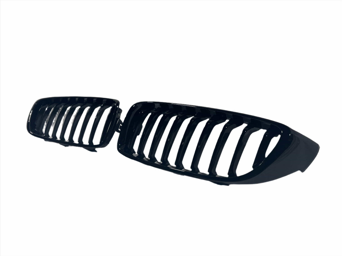 2014-2020 BMW 4 Series (F32 / F33 / F36) M4 Style Gloss Black Single Slat Kidney Grilles - Also Fits OEM F82 M4 & F80 M3