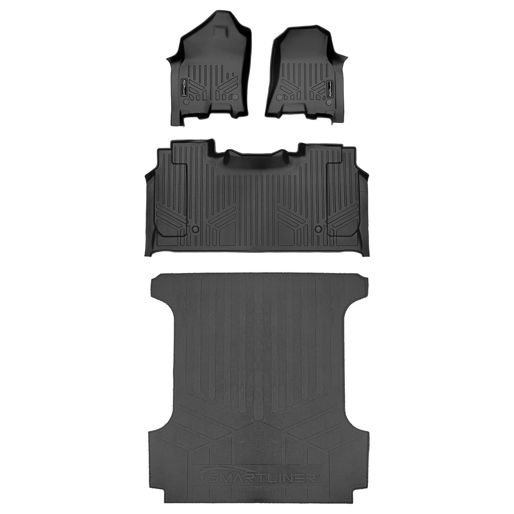 SmartCoverageTM Floor Liners For 2019-2024 Ram 1500 Quad Cab with Front Row Bench Seat Only (No Optional Underseat Storage)