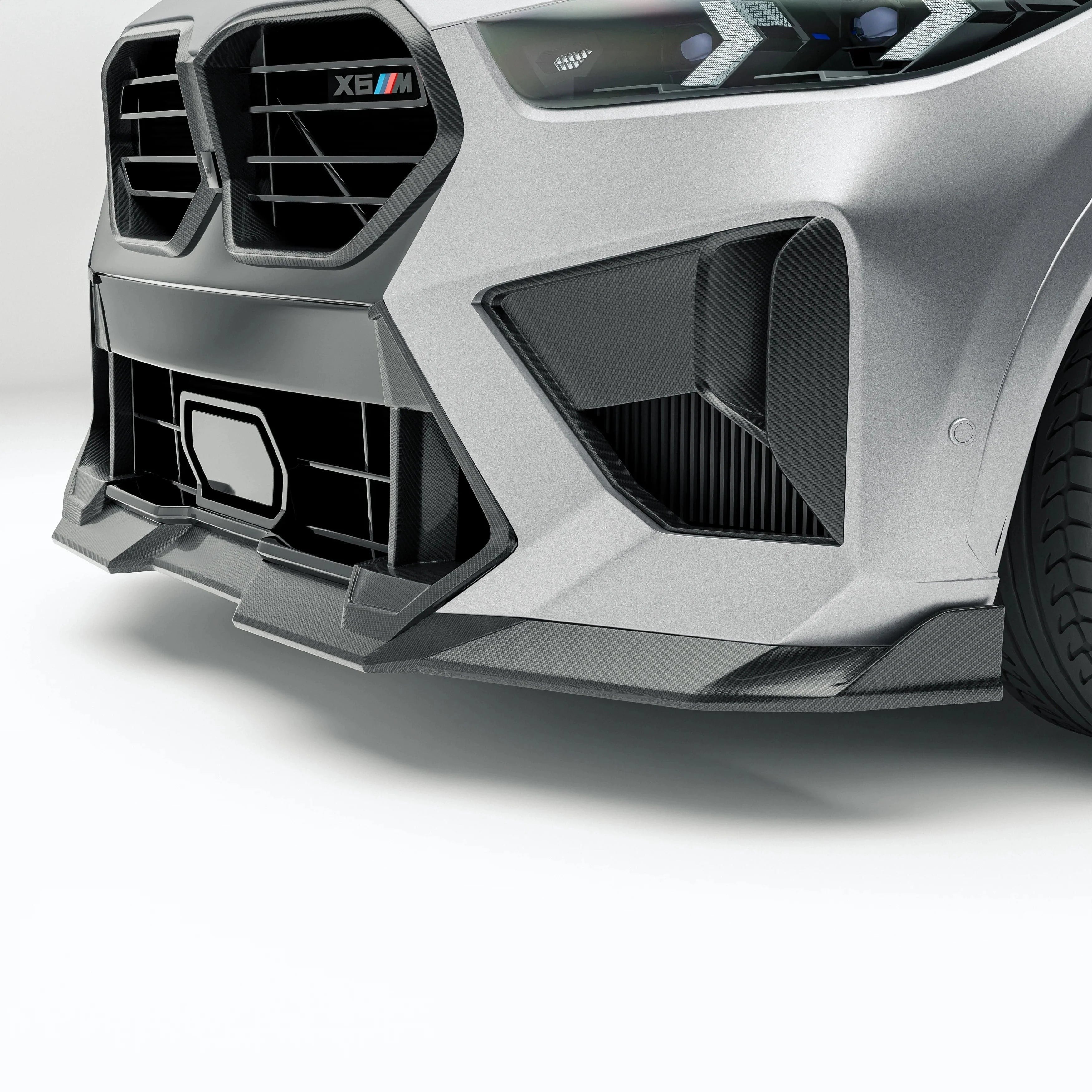 Revozport Carbon Fiber Front Lip Diffuser for BMW X6M F96 LCI (2023+)