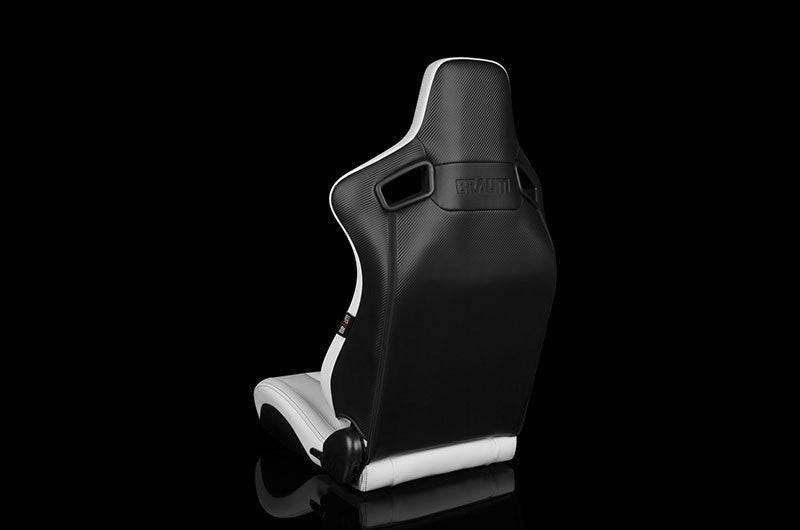Braum Elite-X Series Sport Seats - White Leatherette (Black Stitching) Pair - Universal