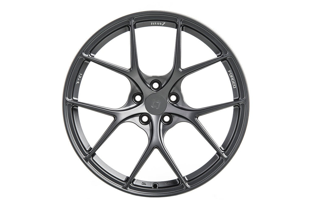Titan 7 T-S5 Satin Titanium 18x9.5 +40 5x100 (Single Wheel) - 2013-2023 Subaru BRZ / Scion FR-S / Toyota GR86 / 2014-2018 Subaru Forester
