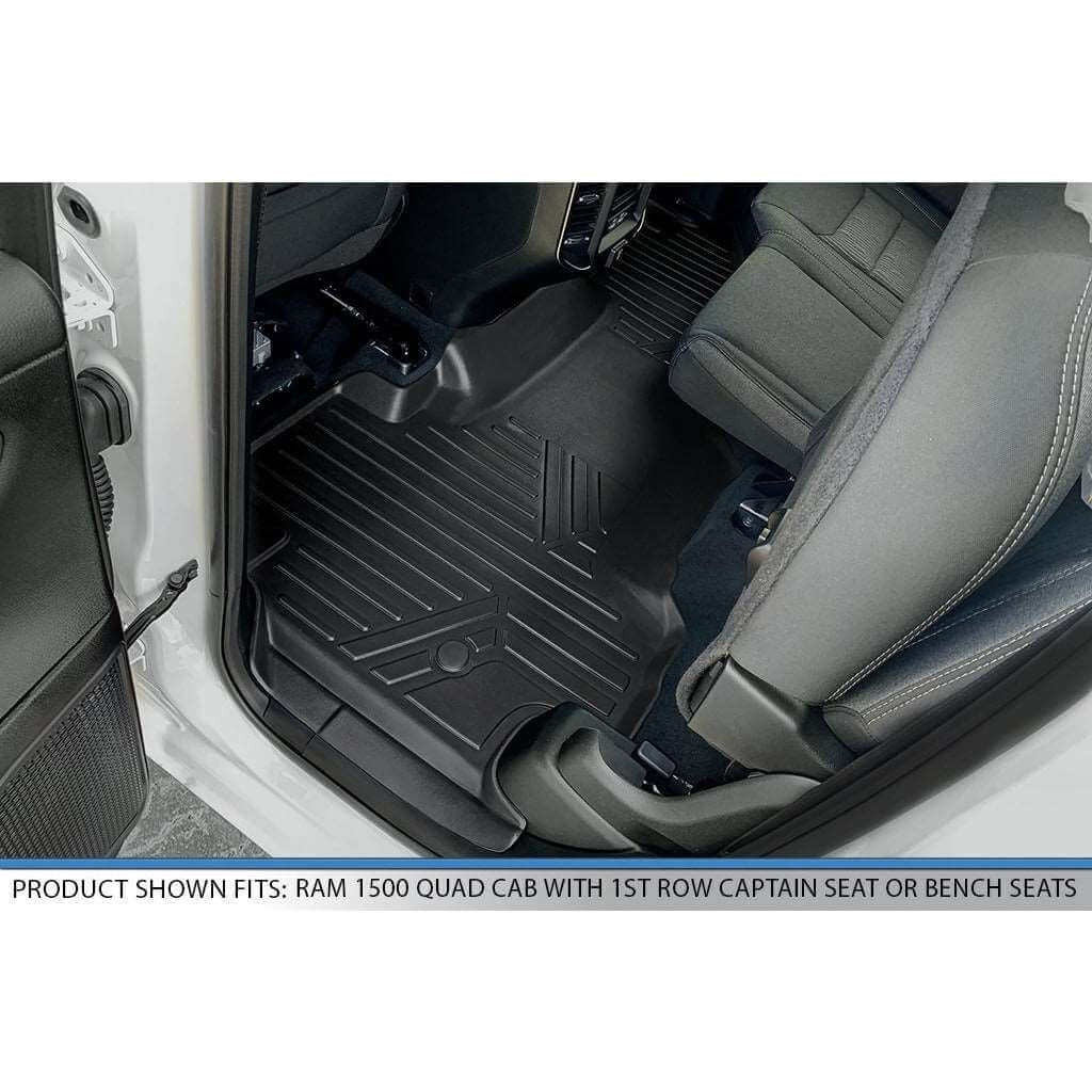 SMARTLINER Custom Fit Floor Liners For 2019-2024 Ram 1500 Quad Cab Vinyl Floor without Rear Underseat Storage Box