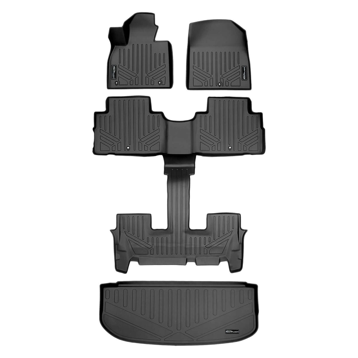 SMARTLINER Floor Liners for 2020-2025 Hyundai Palisade (2nd Row Bucket) with in between Coverage