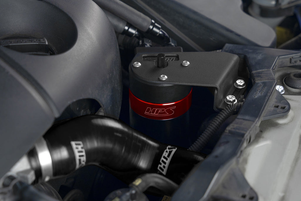 HPS Performance Aluminum Oil Catch Can Kit 2006-2013 Lexus IS350 3.5L V6, Red, 860-025