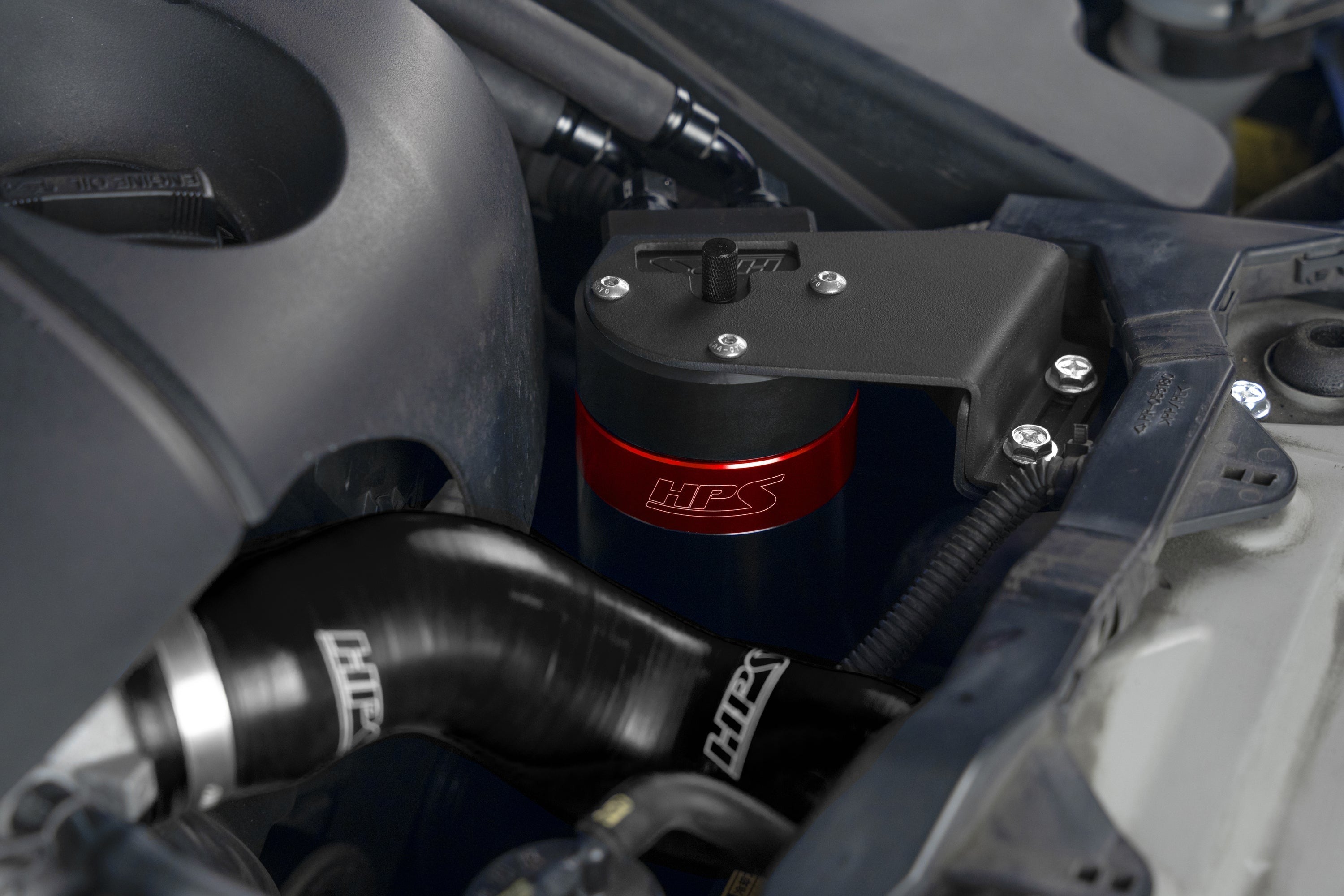 HPS Performance Aluminum Oil Catch Can Kit 2006-2013 Lexus IS350 3.5L V6, Red, 860-025