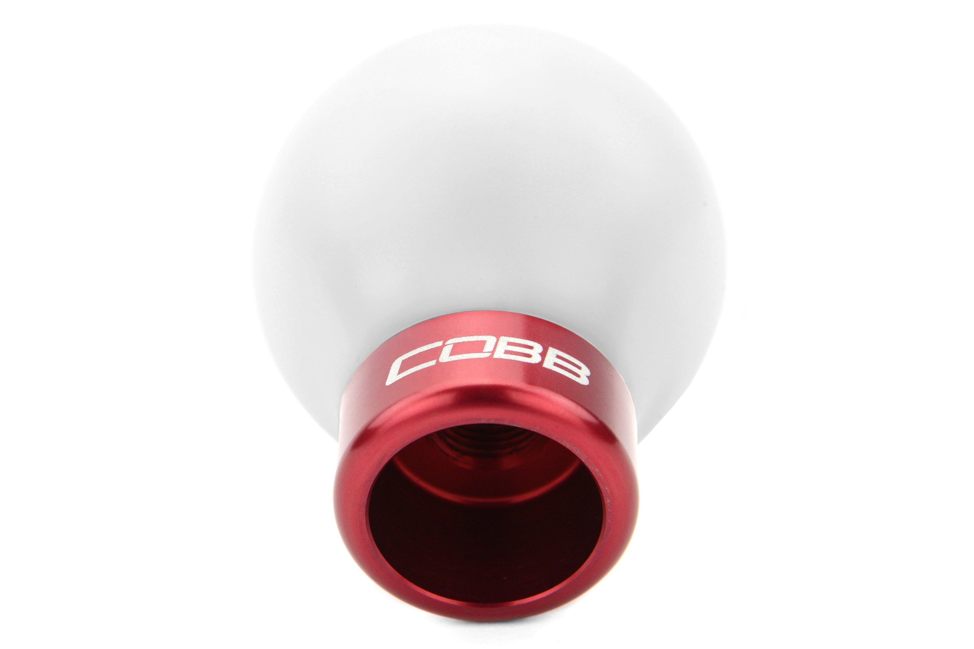 COBB Tuning Delrin Shift Knob White/Red 6MT - Subaru 6MT Models (inc. 2004+ STI / 2015+ WRX)
