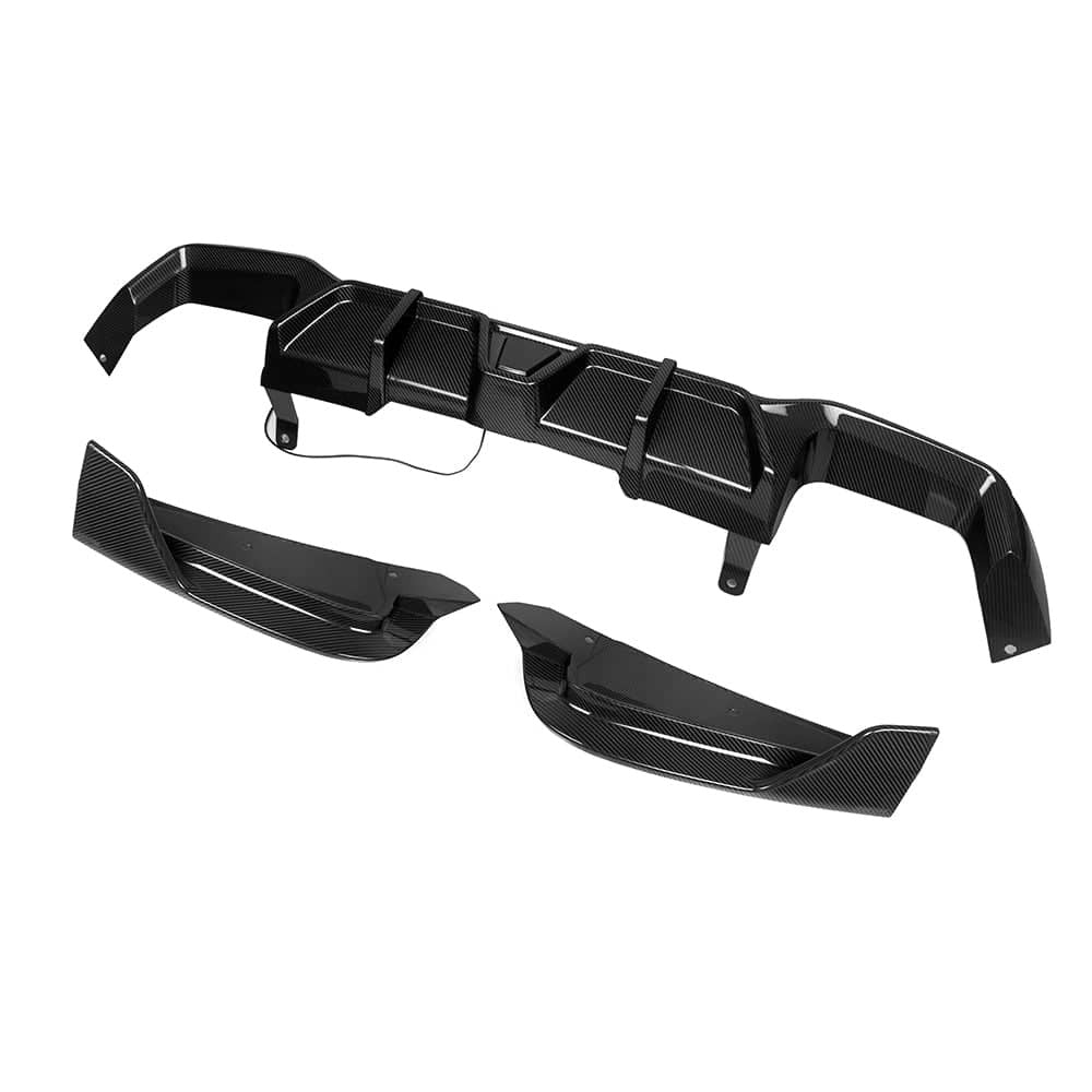 X4M F98 LCI SQ Style Dry Carbon Fiber Rear Diffuser With Brake Light