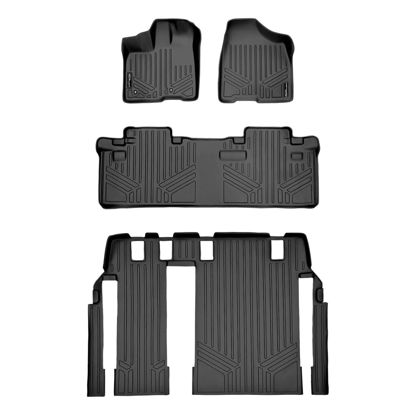 SMARTLINER Custom Fit Floor Liners For 2011-2012 Toyota (Sienna 8 Passenger Model)