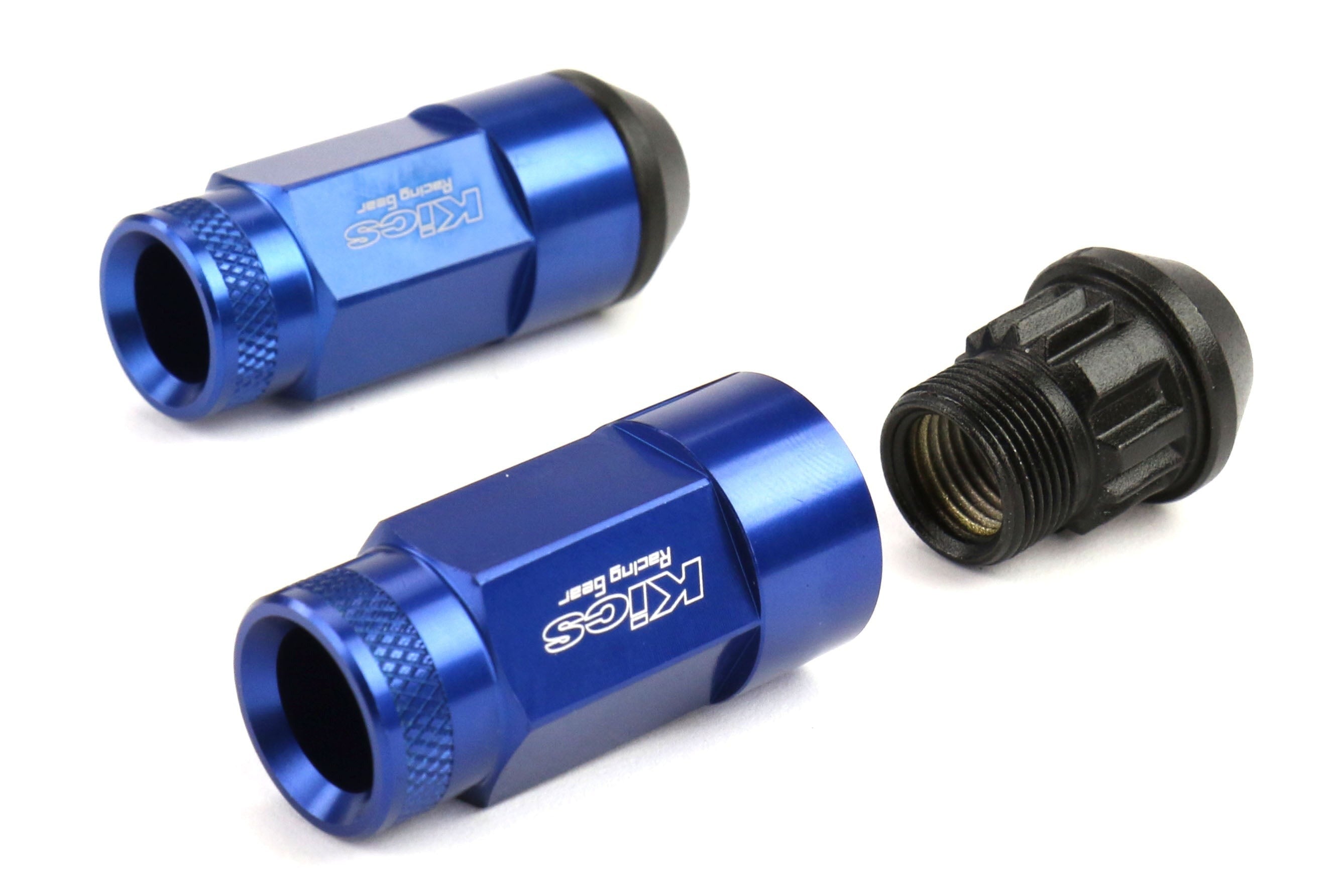 Project Kics Leggdura Racing Shell Type Lug Nut Set 53mm Open-End Look 12X1.25 Blue - Universal