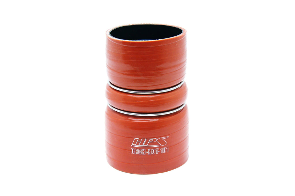 HPS Silicone Intercooler Turbo Boot Hose, Orange, ORCH-HOT-101, replace part # 6C34-6C640-BA, 6C3Z-6C640-B, 8C3Z-6W651-A, 6C3Z-6C640-B, 3C34-6C640-CA