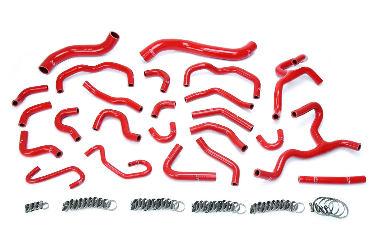 HPS Red Reinforced Silicone Radiator + Heater Hose Kit Coolant Toyota 08-16 Land Cruiser 5.7L V8