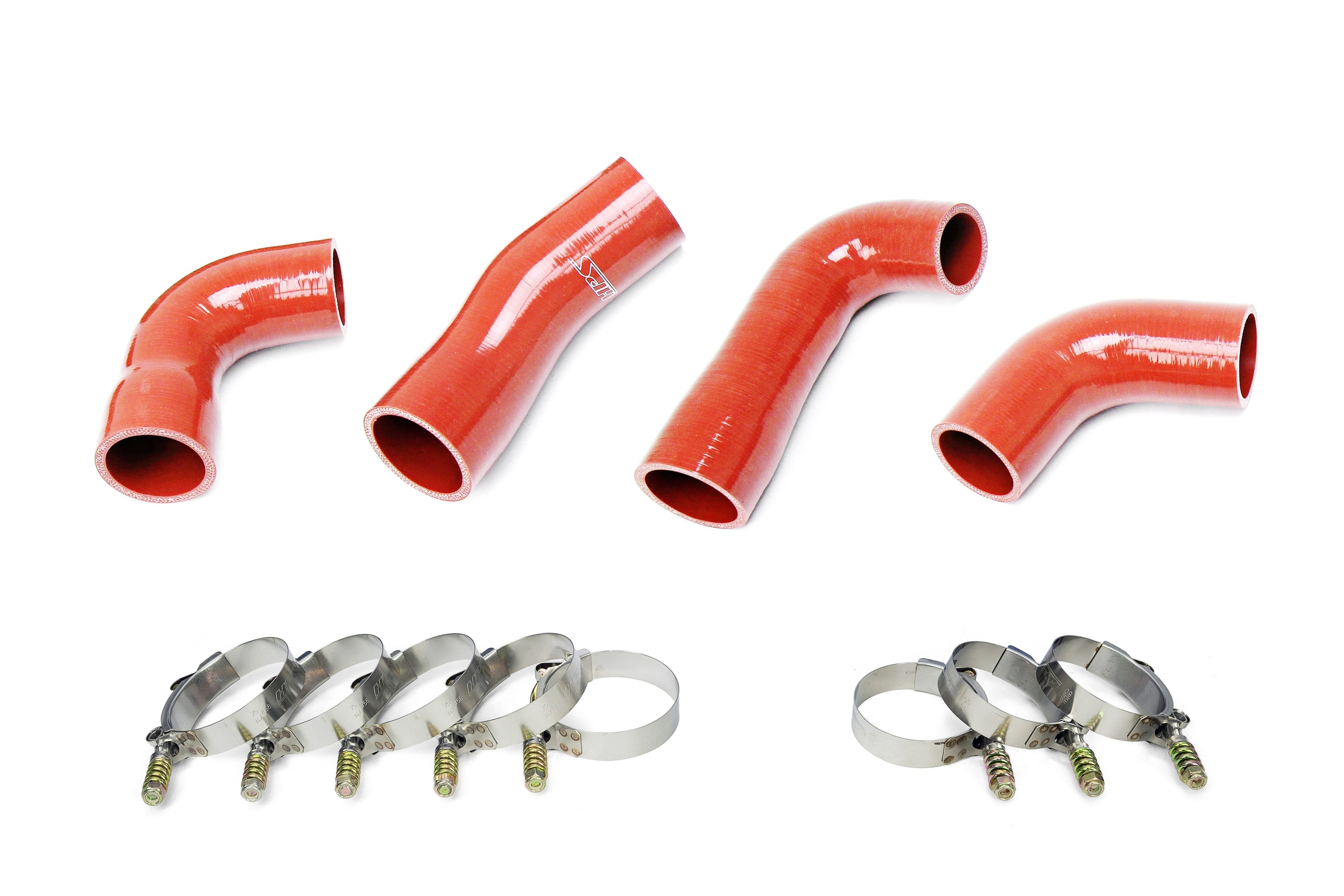 HPS Performance Silicone Transmission Oil Cooler Coolant Hose Kit, Mack Trucks 2007-2016 MP7 Engine Replace OE Part # 20934539 , 21548313 , 24926501 , 21209748, Orange, 57-1721