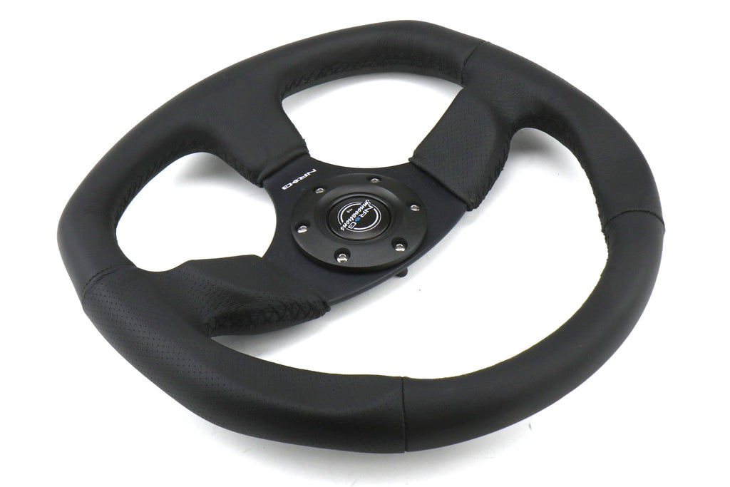 NRG 320mm Sport Leather Steering Wheel Oval - Universal
