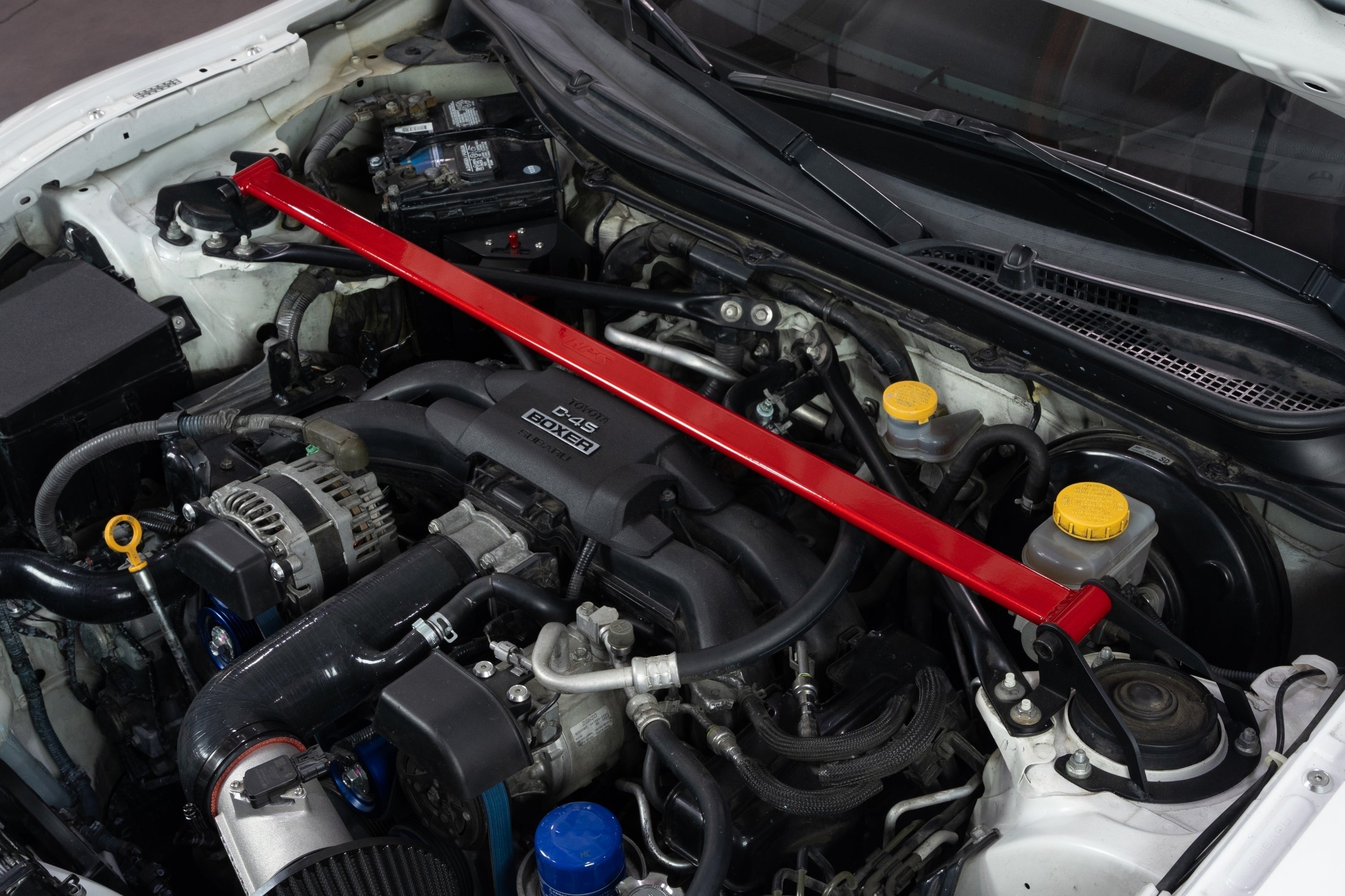 HPS Performance Front Strut Bar 2013-2025 Subaru BRZ ZC6 ZD8, Red, 42-121R