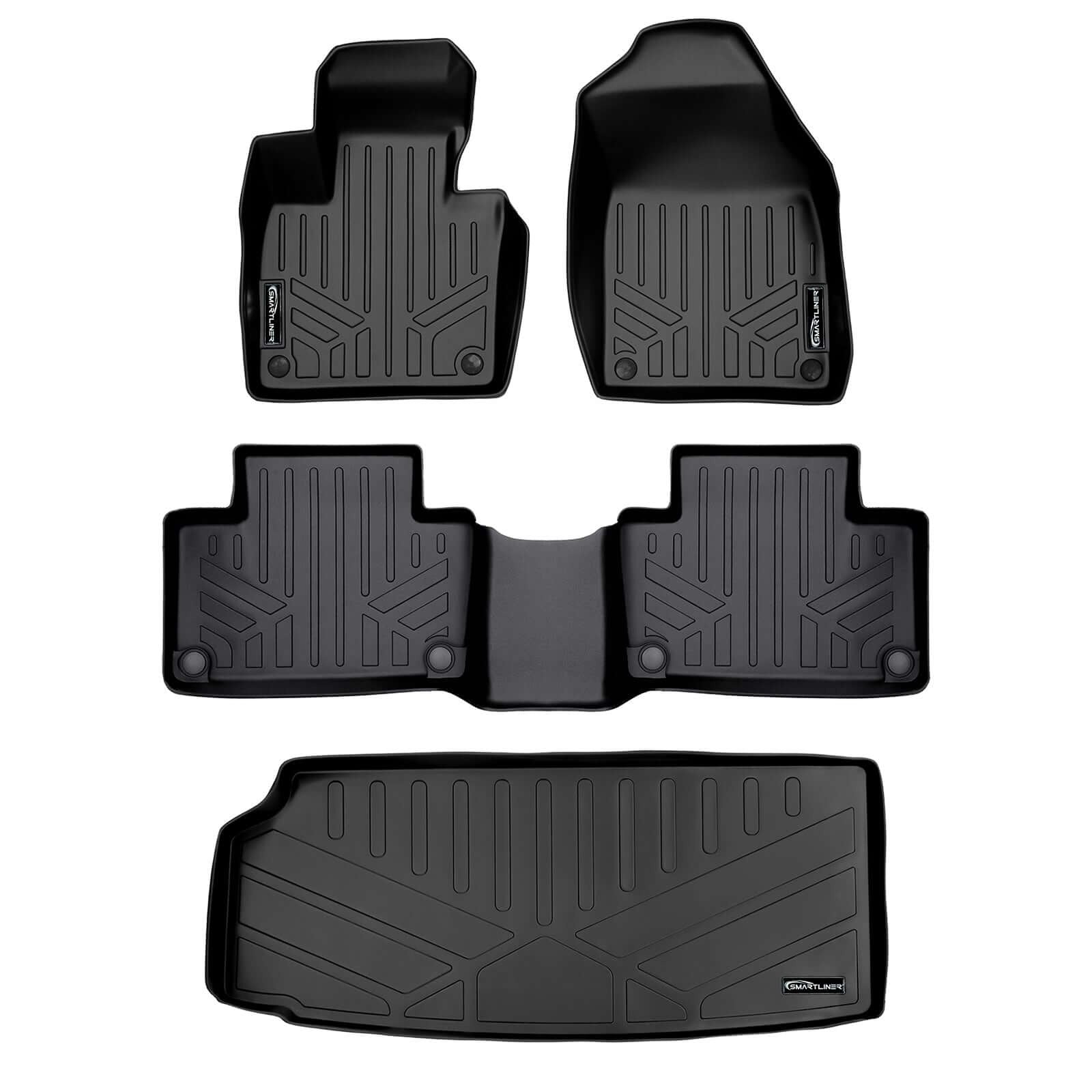 SMARTLINER Floor Liners for 2020-2026 Volvo XC90 (7 Passenger Models. No Plug-in Hybrid Models)