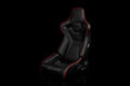 Braum Elite-R Series Sport Seats - Black Leatherette (Red Stitching / Red Piping) Pair - Universal