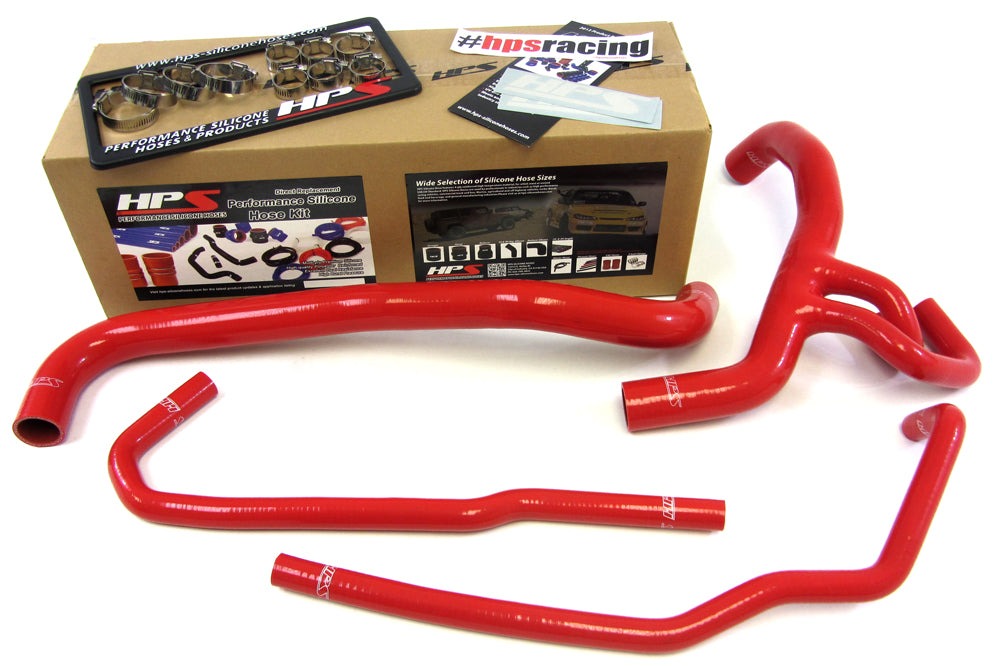 HPS Red Reinforced Silicone Radiator Hose Kit Coolant Ford 10-13 F150 SVT Raptor 6.2L V8