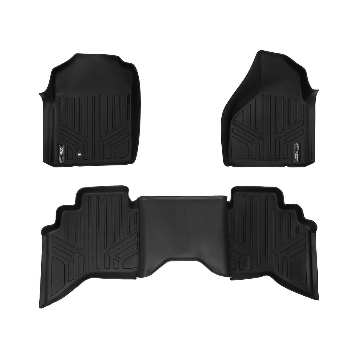 SMARTLINER Floor Liners for 2002-2008 Dodge Ram 1500 Quad Cab / 2003-2009 Ram 2500/3500 Quad Cab Bench seat With OTH Coverage