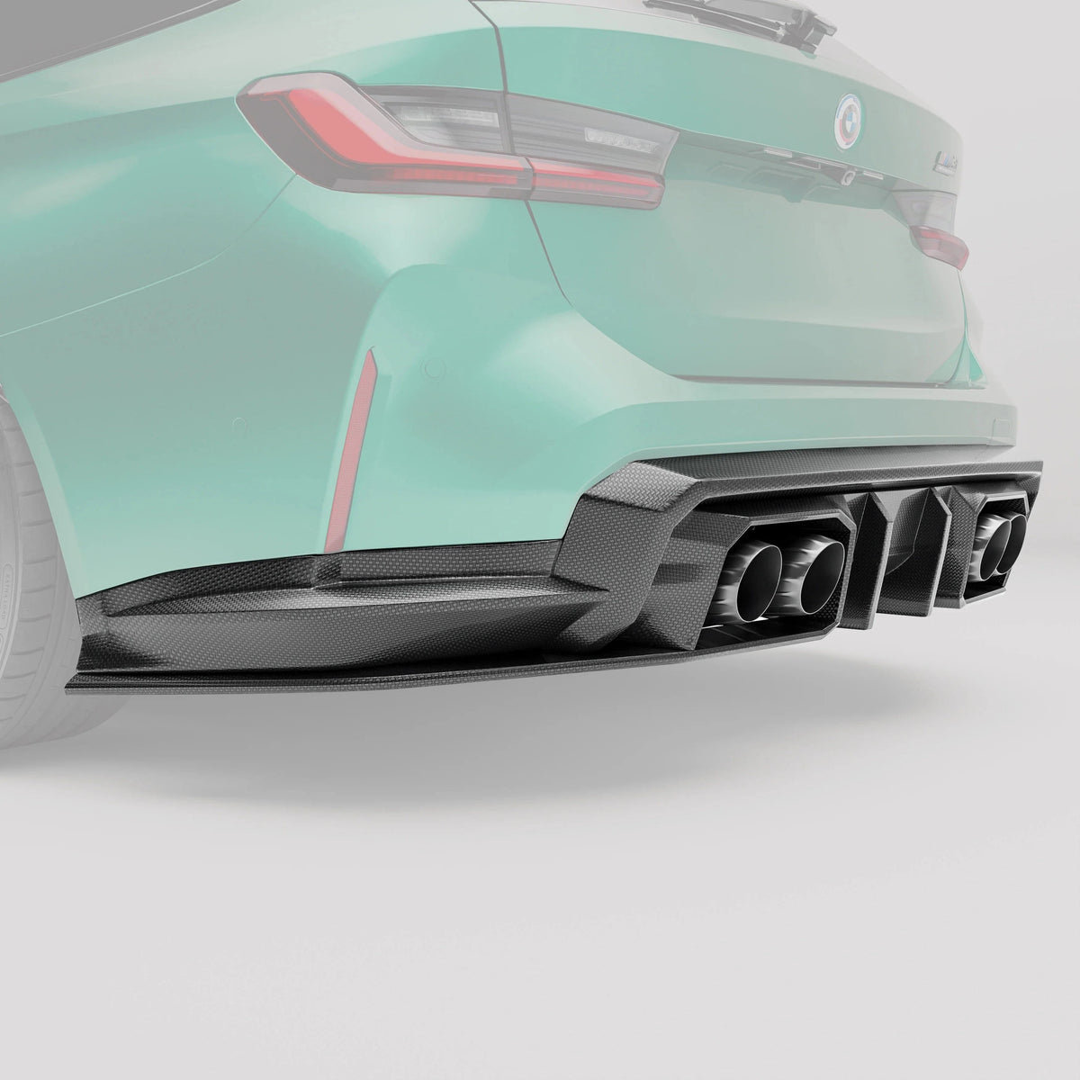 Revozport 6 Pieces Carbon Fiber Rear Diffuser for BMW G80 G81 M3 2021-2024