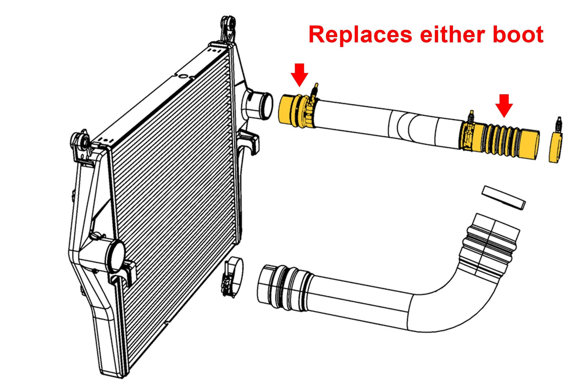 HPS Silicone Intercooler Hose Boot with Clamps replace 55056903AB, 2010-2012 Dodge Ram 2500 Pickup 6.7L Diesel Cummins Turbo, 57-2208