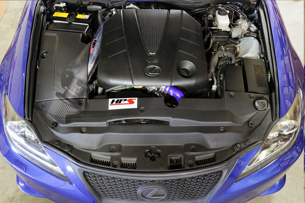 HPS Performance Shortram Air Intake Kit 2006-2013 Lexus IS250 2.5L V6, Includes Heat Shield, Black