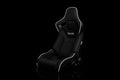 Braum Elite-R Series Sport Seats - Black Polo Cloth (Grey Stitching / White Piping) Pair - Universal