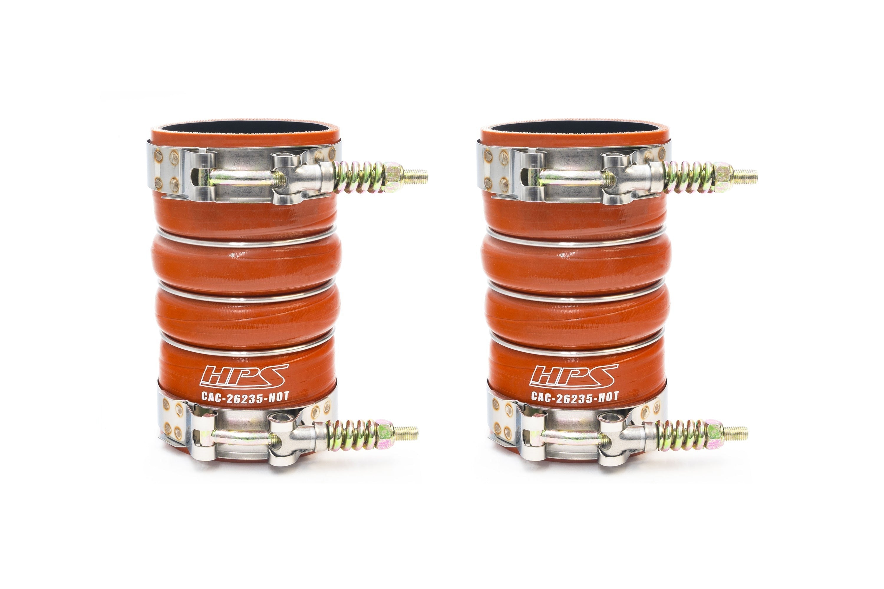 HPS Silicone Intercooler Hose Boots Kit (2pcs Hot Side), 2010 Sterling Truck Bullet 45 55 6.7L Diesel Cummins, Orange, 57-2209