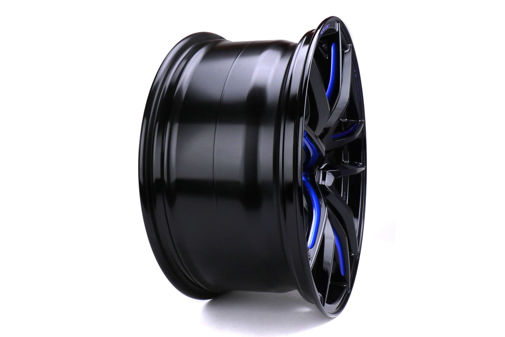 WedSport BBM RN-55M Black Blue Machine 19x9 +30 5x112 (Single Wheel) - 2020-2023 Toyota GR Supra