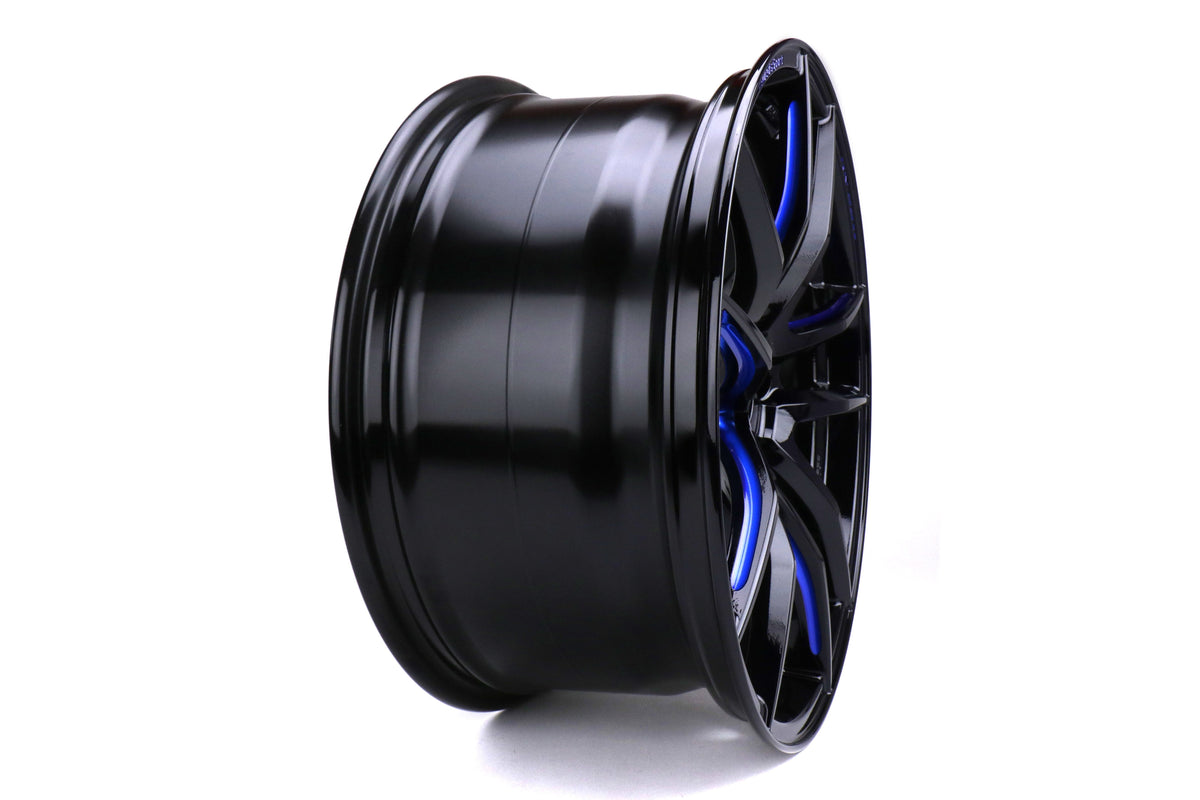 WedSport BBM RN-55M Black Blue Machine 19x9 +30 5x112 (Single Wheel) - 2020-2023 Toyota GR Supra