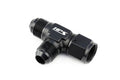 HPS Performance AN Male with AN Female on Run Tee Fitting Adapter, Aluminum, Black