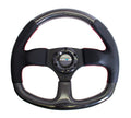 NRG 315mm Carbon Fiber Steering Wheel Red Stitching - Universal