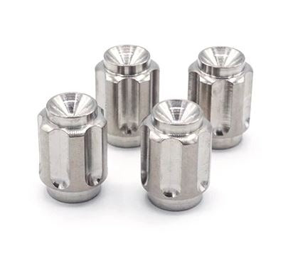 Dress Up Bolts Titanium Valve Stem Gear Design Caps (Polished) - Universal