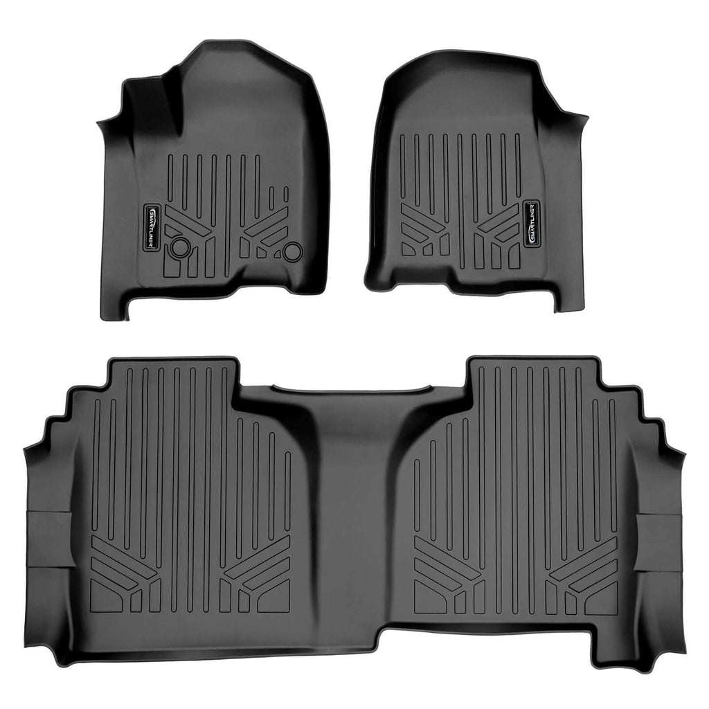 Smart TrimTM Floor Liners For 2019-2026 Chevy Silverado 1500 Double Cab | Carpet | (1st Row Bench) without OTH coverage [No 2nd Row Storage]