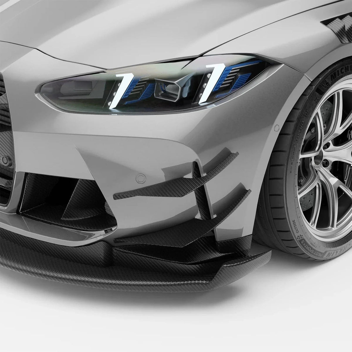 Revozport Carbon Fiber Front Bumper Canards for BMW G80 M3 G82 G83 M4