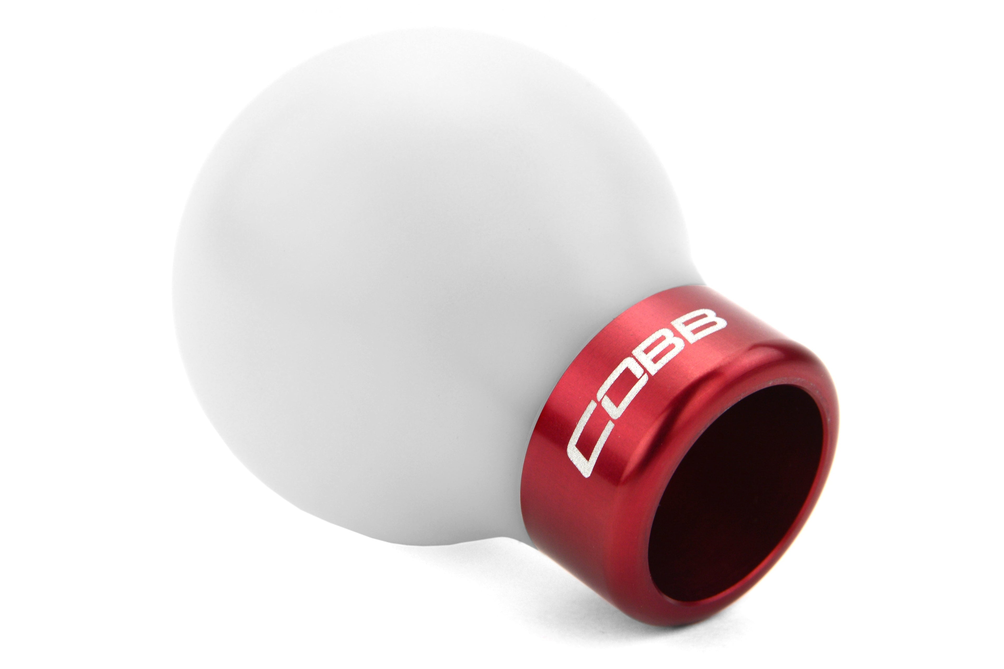 COBB Tuning Delrin Shift Knob White/Red 6MT - Subaru 6MT Models (inc. 2004+ STI / 2015+ WRX)