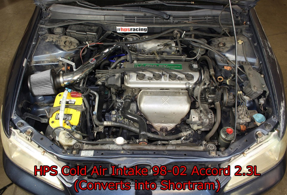 HPS Performance Cold Air Intake Kit 1998-2002 Honda Accord 2.3L DX EX LX VP SE, Converts to Shortram, Red