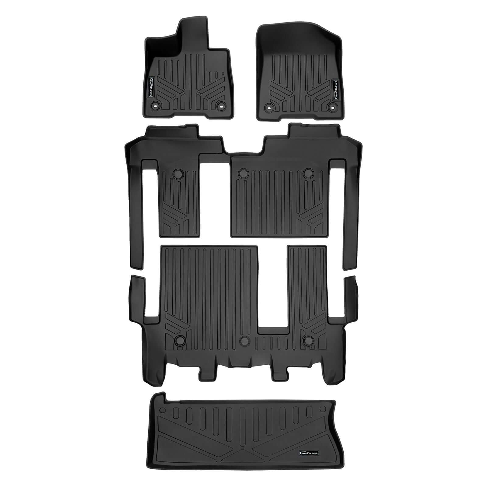 SMARTLINER Custom Fit Floor Liners For 2021-2026 Toyota Sienna with 2nd Row Bench Seat