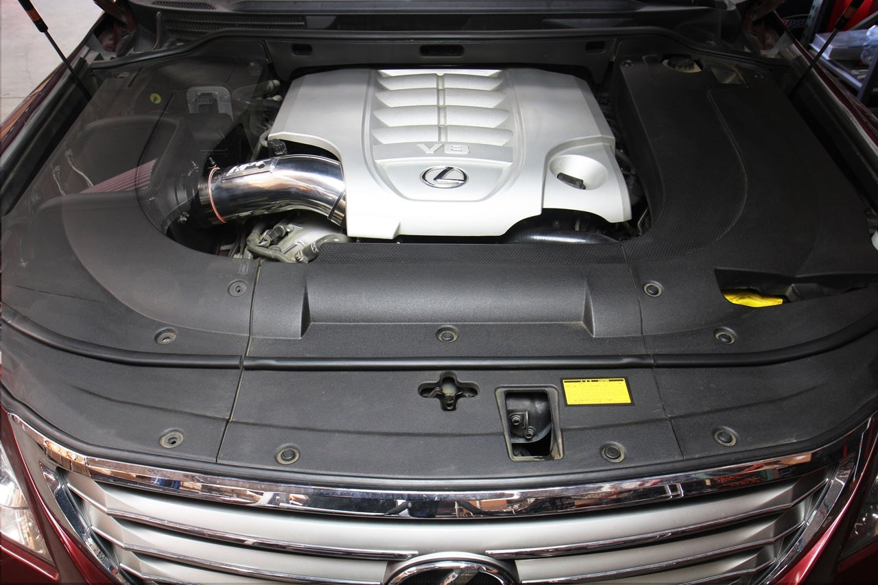 HPS Performance Shortram Air Intake Kit 2008-2018 Lexus LX570 5.7L V8, Includes Heat Shield, Black