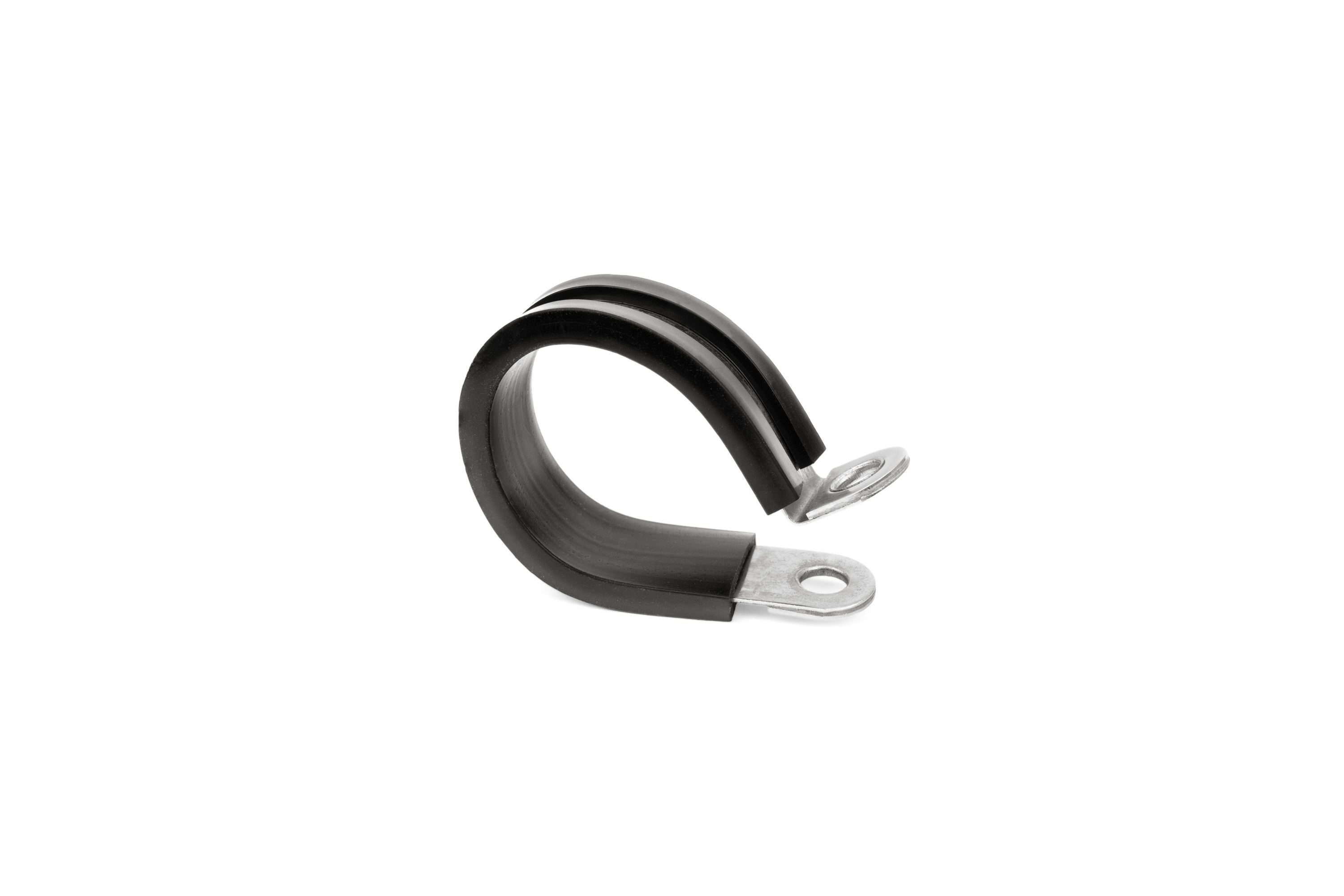 HPS Stainless Steel Cushion Loop Clamp for Tube, Wire and Hose, Black Rubber EPDM
