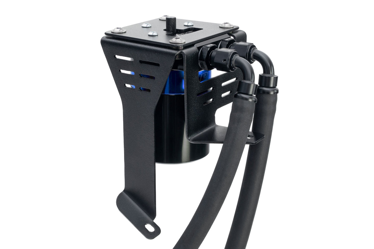 HPS Performance Aluminum Oil Catch Can Kit 2012-2015 Honda Civic Si 2.4L K24Z7, Blue, 860-027BL