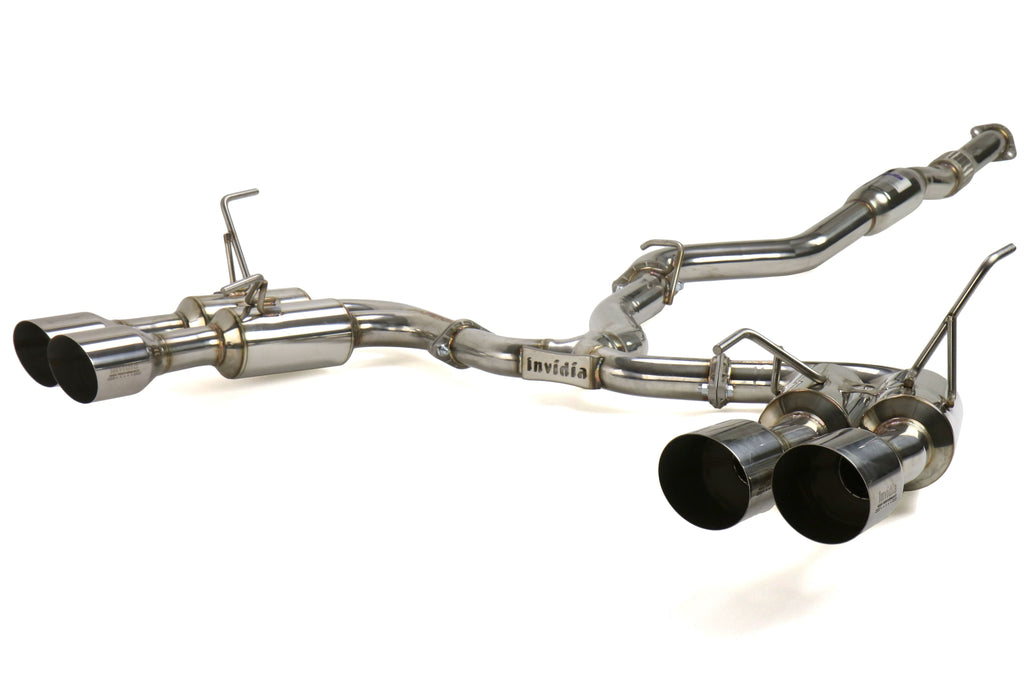 Invidia Gemini R400 Quad Tip Exhaust - Stainless Steel Tips - 2015-2021 Subaru WRX / STI