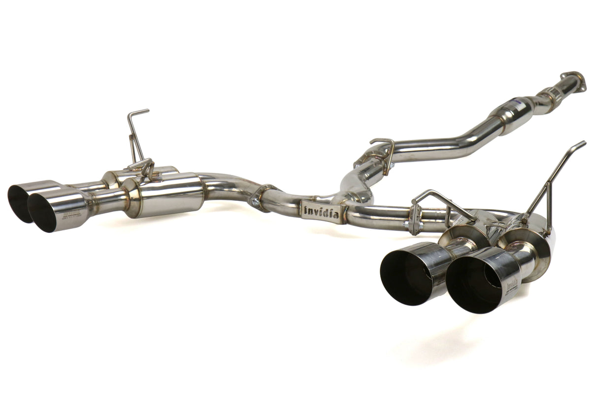 Invidia Gemini R400 Quad Tip Exhaust - Stainless Steel Tips - 2015-2021 Subaru WRX / STI