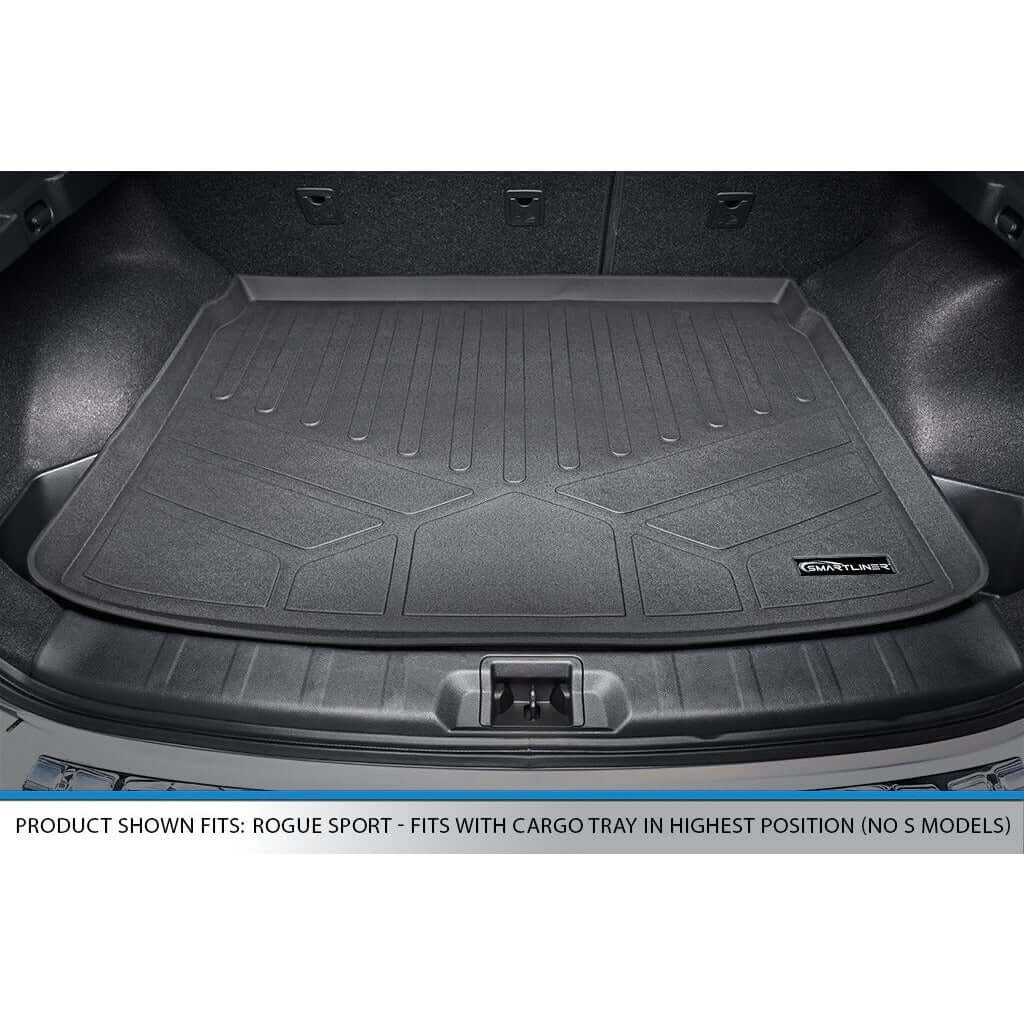 SMARTLINER Floor Liners for 2017-2024 Nissan Rogue Sport - Factory Cargo Tray in Highest Position (No S Models)