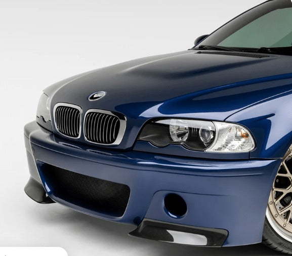 VORSTEINER BMW E46 M3 V-CSL Aero Bumper 2 Piece Splitter Carbon Fiber PP 1x1 Glossy (Replacement)