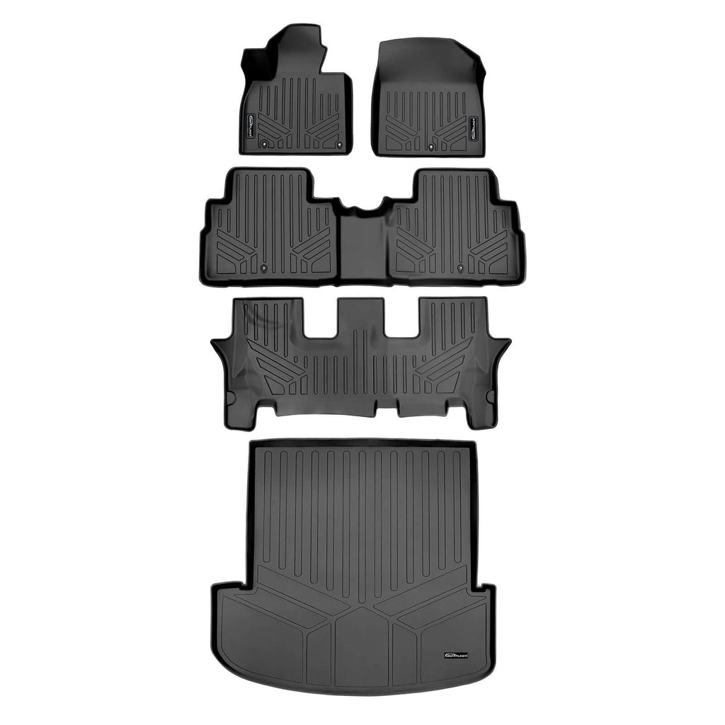 SMARTLINER Custom Fit Floor Liners For 2020-2025 Kia Telluride with 2nd Row Bench Seat