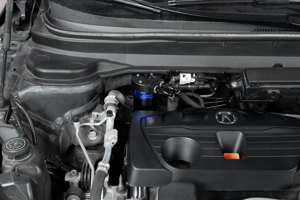 HPS Performance Aluminum Oil Catch Can Kit 2019-2026 Acura RDX 2.0L Turbo, Blue, 860-015BL